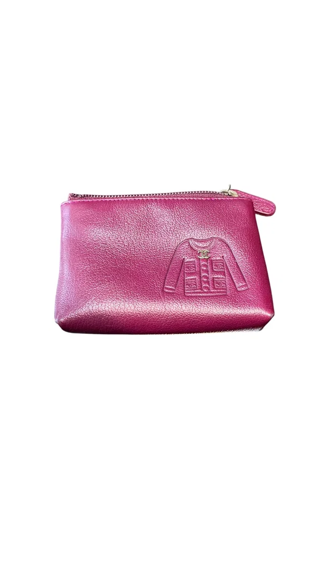 Chanel Jacket Pouch Purple Calfskin PHW #14 in Purple Calfskin from Luxury Promise