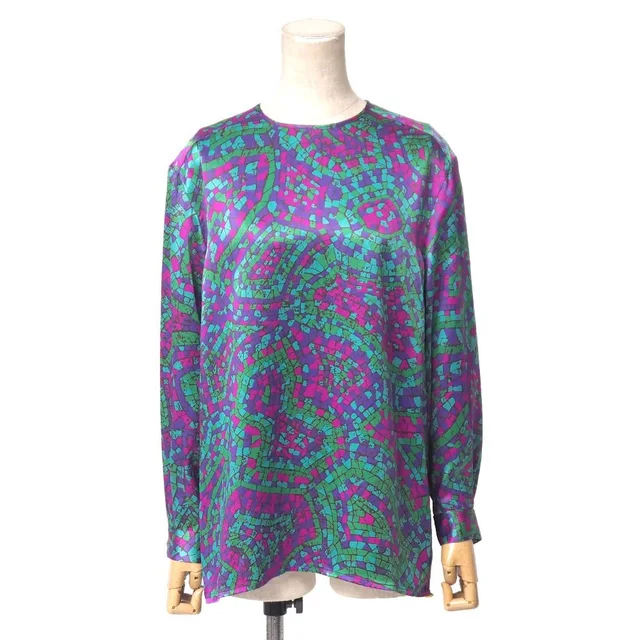 Celine Vintage Blouse Back Button Silk in Silk from The Reluxe