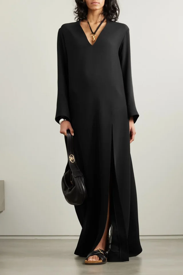 Valentino Garavani Silk-crepe gown in Black, photo 3 of 4 from THE OUTNET