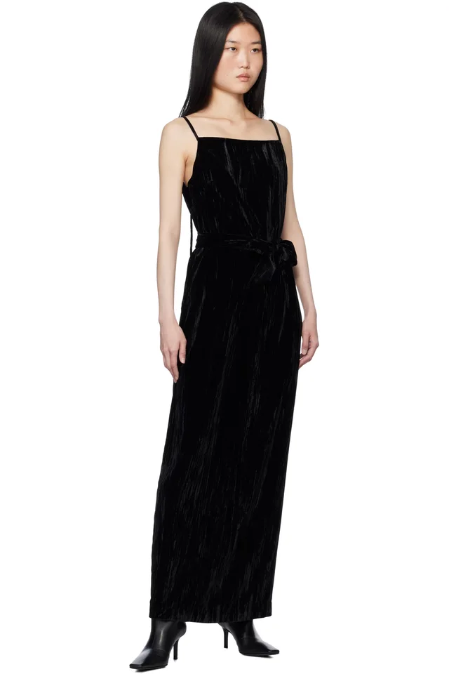 Holzweiler Black Cygnet Velvet Maxi Dress, photo 4 of 4 from SSENSE