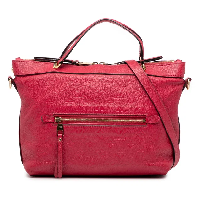 Red Louis Vuitton Monogram Empreinte Bastille PM Satchel in Red Leather from Designer Revival