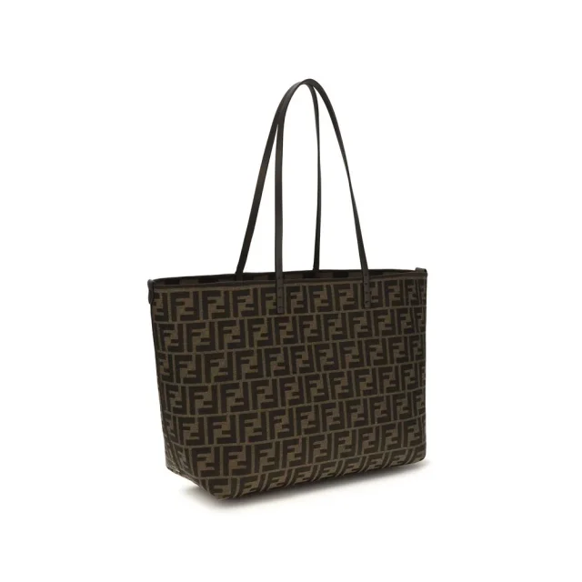Fendi Brown Fabric Shoulder Bag in Brown Calfskin from HEWI, photo 2 of 4