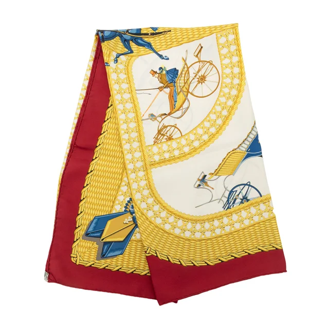 Multi Hermès Les Voitures a Transformation Silk Scarf 90 Scarves in Silk from Designer Revival