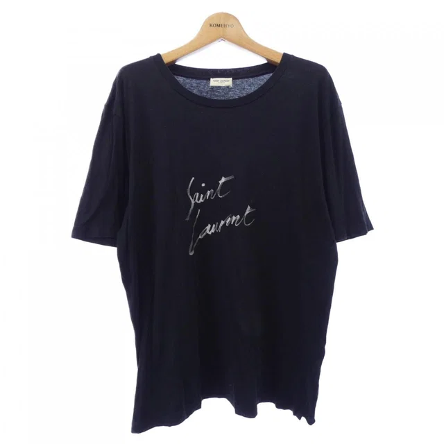Saint Laurent T-Shirt Black in Black from The Reluxe