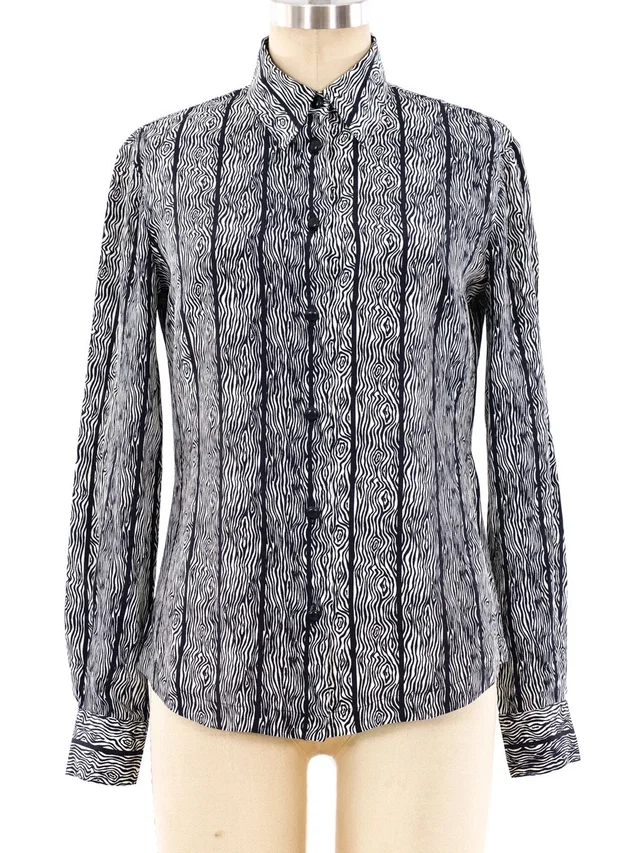 Versus by Gianni Versace Printed Blouse in Multicolor Silk from Arcade Vintage