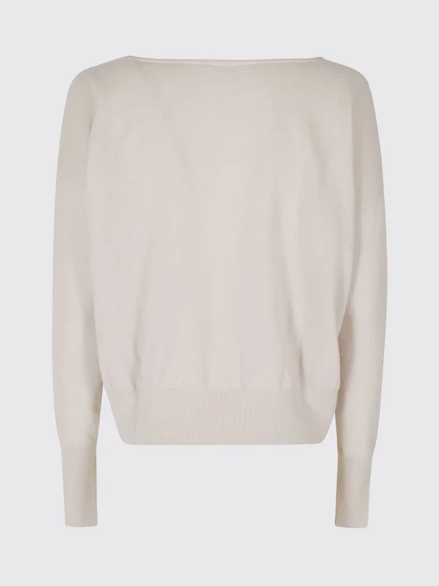 Roberto Collina Drop‑shoulder V‑neck cropped knit sweater, photo 2 of 3 from SENSER