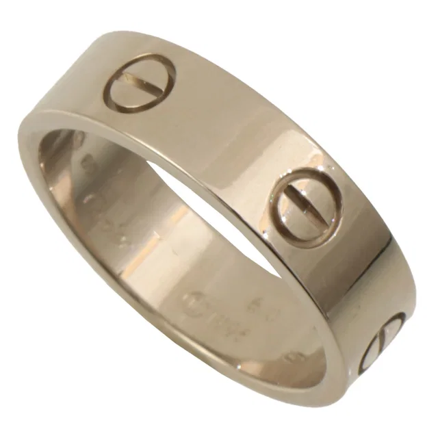 Cartier 18K Love Ring #60 Silver in Silver from VINTAGE QOO TOKYO