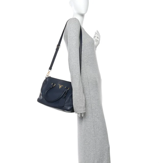 Prada Vitello Phenix Bauletto Baltico in Calfskin from FASHIONPHILE, photo 2 of 10