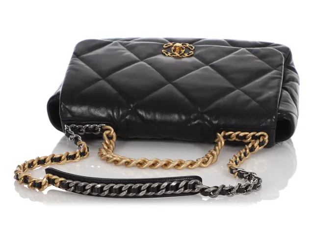 Chanel Maxi Black Quilted Goatskin 19 Flap in Black Goatskin from Ann's Fabulous Finds, photo 8 of 10