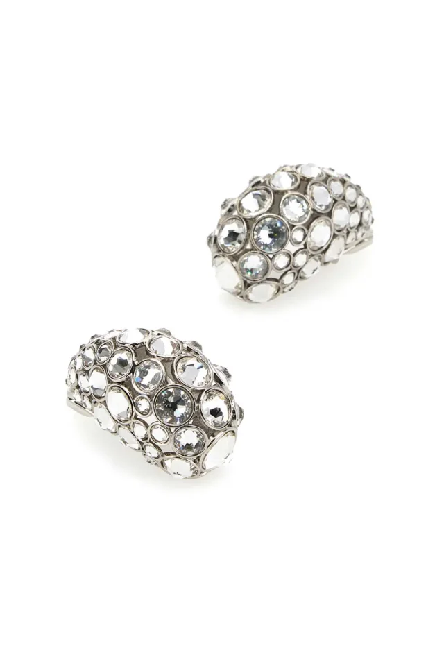 Valentino Garavani Crystal Cluster Earrings — Silver in Silver from HEWI, photo 2 of 3