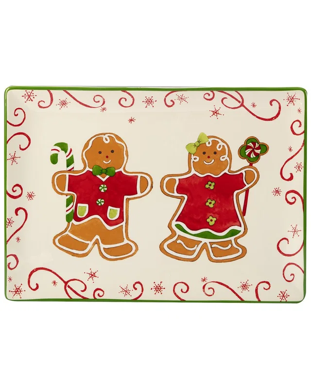 Certified International Holiday Magic Gingerbread Rectangular Platter, image 1 of 1 from Rue La La