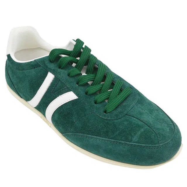 Celine Jogger Green Suede Low-Top Sneakers in Green Suede from Clotheshorse Anonymous