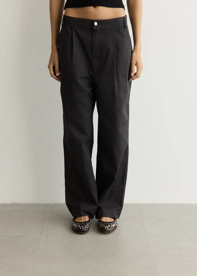 Low Classic Drawstring Washed Cotton Pants in Grey from Incu, photo 1 of 1