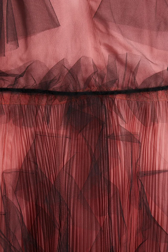 Valentino Garavani Ruffled Tulle and Plissé-Chiffon Midi Dress in Black, photo 4 of 4 from THE OUTNET