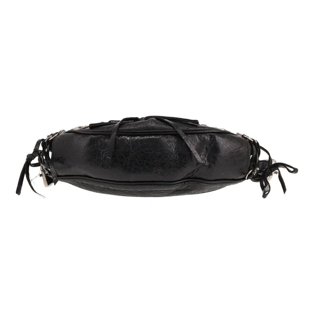 Balenciaga ‘Cagole’ shoulder bag in black distressed leather in Black Leather from Collector Square, photo 3 of 3