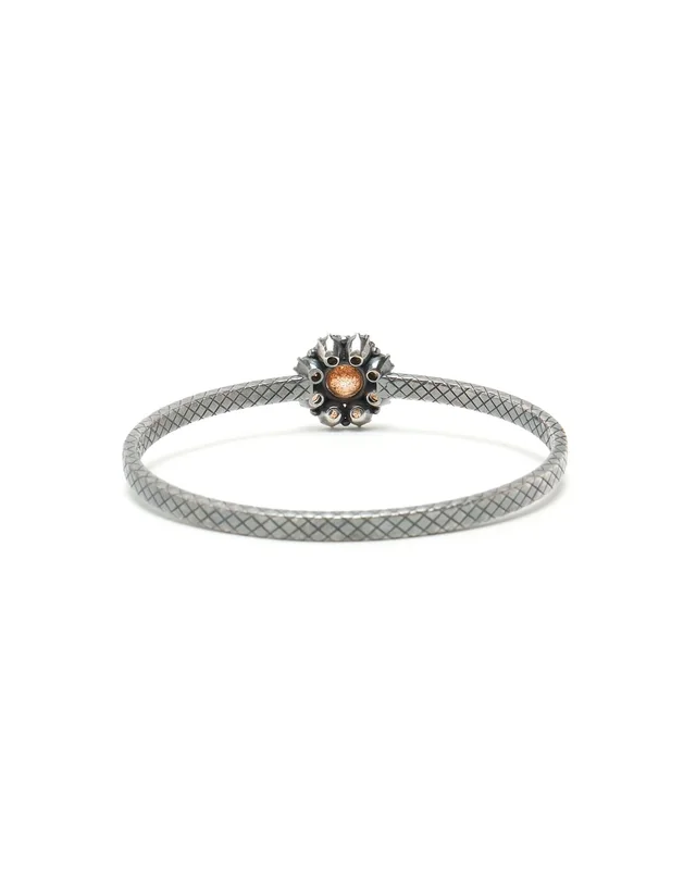 Bottega Veneta Rhinestone Silver Bracelet in Silver Woven leather from A Retro Tale, photo 2 of 3