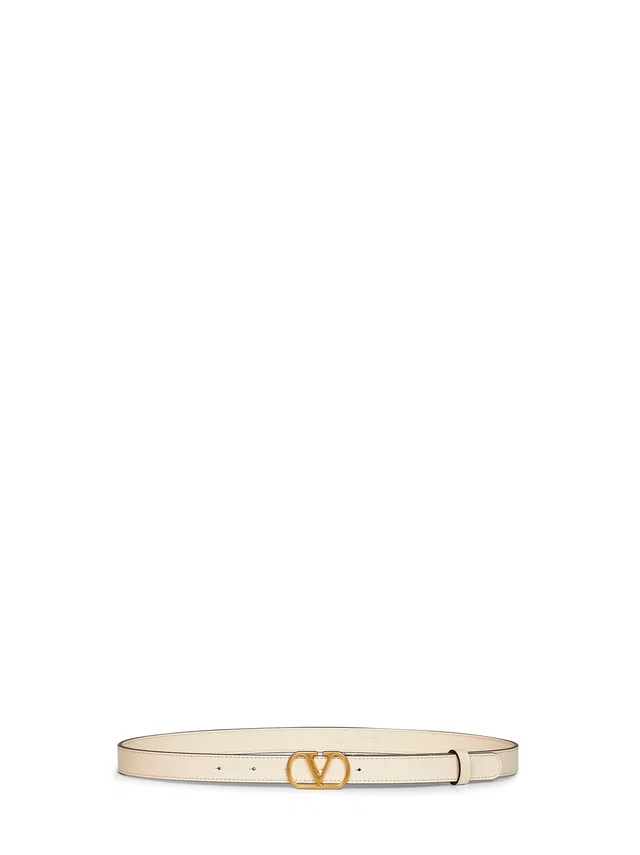 Valentino Garavani Vlogo Signature Belt — Ivory Calf Leather in White Calfskin from HEWI