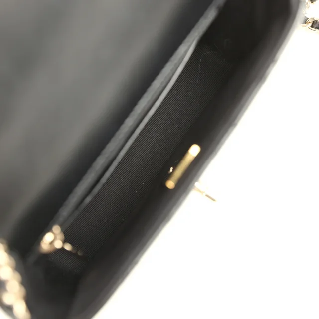 Chanel Heart Charms Mini Square Flap Bag Black Lambskin Enamel Light Gold Hardware in Black Lambskin from Madison Avenue Couture, photo 10 of 12