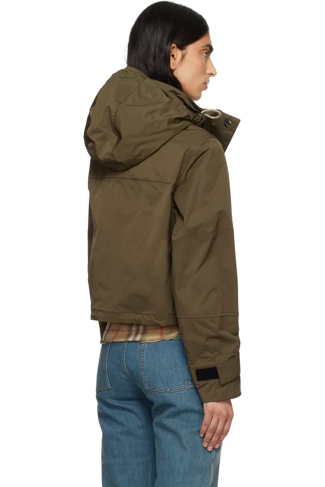 Burberry Khaki Nylon Jacket, photo 3 of 4 from SSENSE