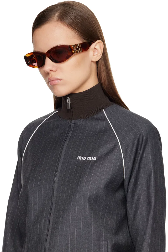 Miu Miu Eyewear Brown Miu Glimpse Sunglasses, photo 4 of 4 from SSENSE