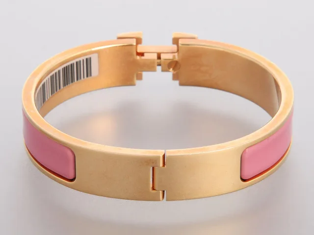Hermès Narrow Rose Clic-Clac Bracelet in Pink from Ann's Fabulous Finds, photo 1 of 1