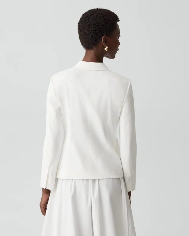 Theory Shrunken Three-Button Blazer in Good Linen, photo 4 of 6 from Theory