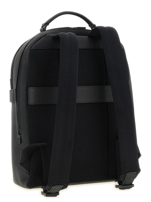 Ferragamo Backpack — Black Hammered Leather in Black Leather from HEWI, photo 2 of 2