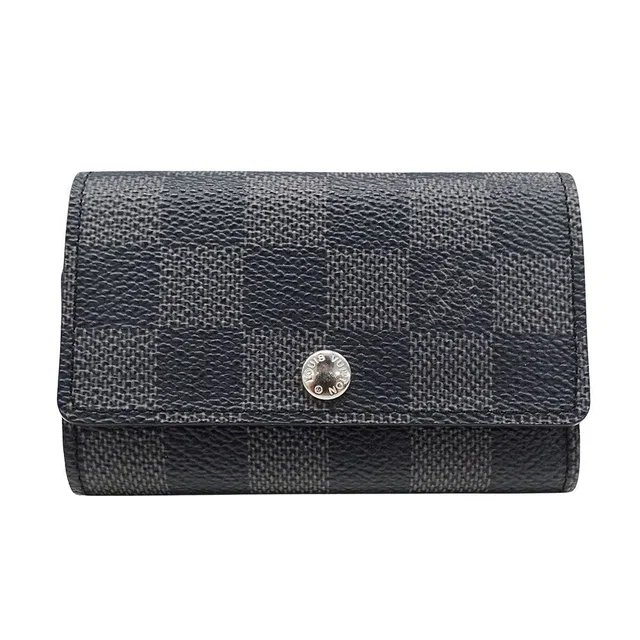 Louis Vuitton Key Case Damier Graphite Canvas Multicles 6 Black 6 Small Compact in Black Canvas from The Reluxe