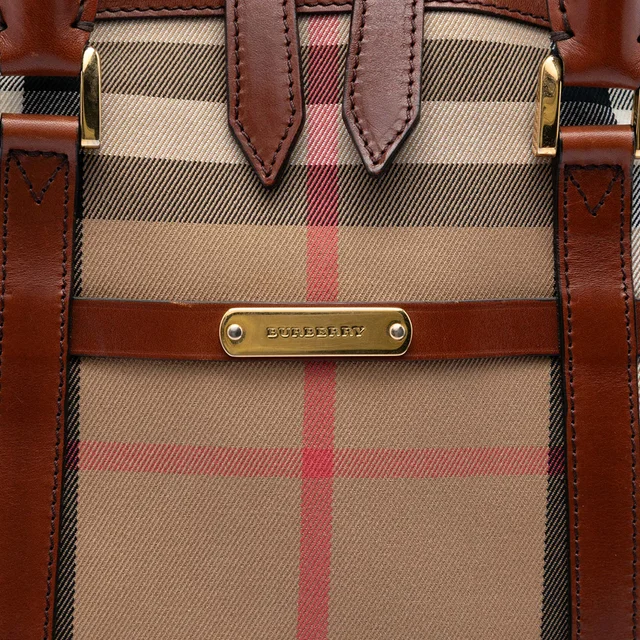 Brown Burberry Medium House Check Canvas Bridle Orchard Handbag in Brown Canvas from Designer Revival, photo 2 of 2