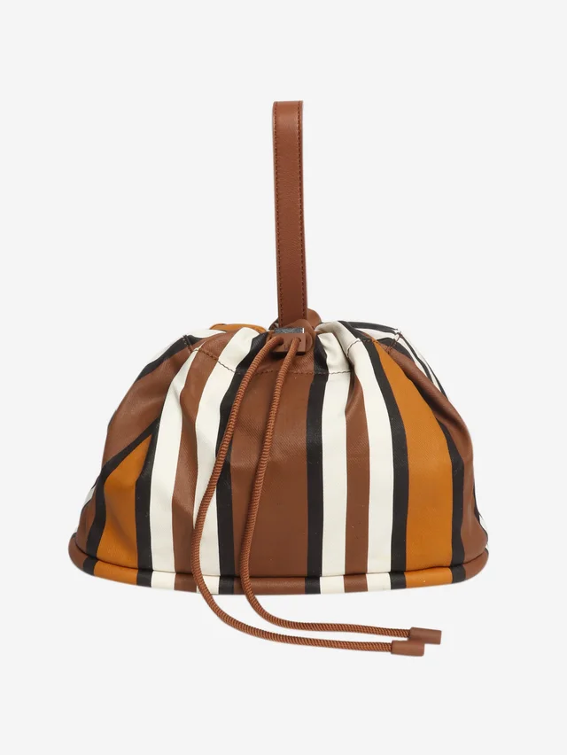 Loro Piana Brown Ashore striped bag in Brown Leather from Sign of the Times