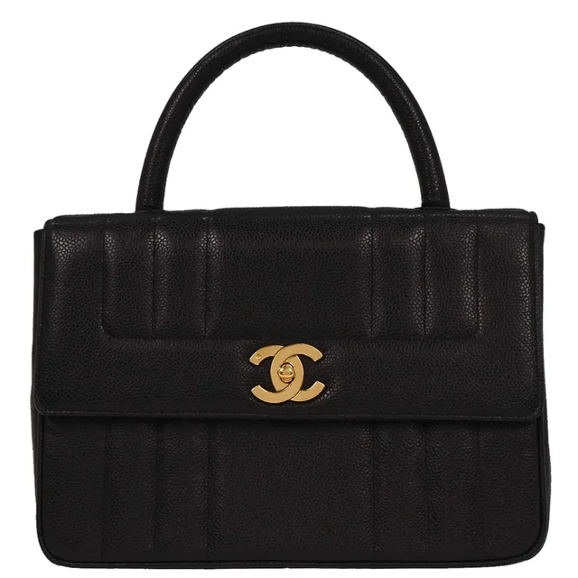 Chanel 1994-1996 Black Caviar Handbag in Black Caviar leather from AMORE Vintage Tokyo