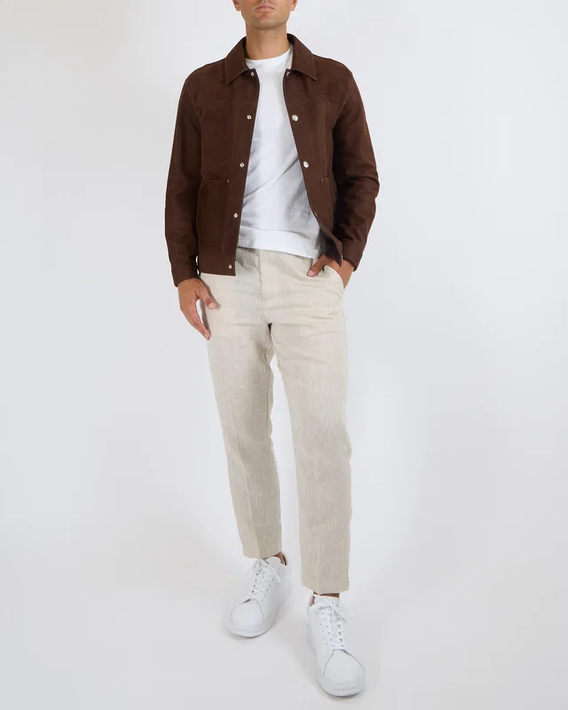 Dior Menswear Brown Leather Jacket with Front Pockets and Silver Buttons with Embossed Logo Detail… in Brown Leather from Sellier