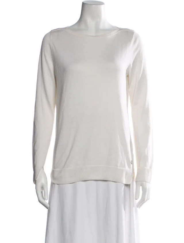Loro Piana Silk Bateau Neckline Top in Silk from The RealReal