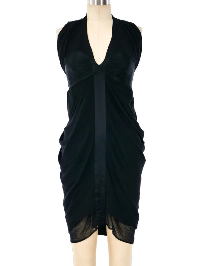 Balenciaga Draped Jersey Dress in Satin from Arcade Vintage