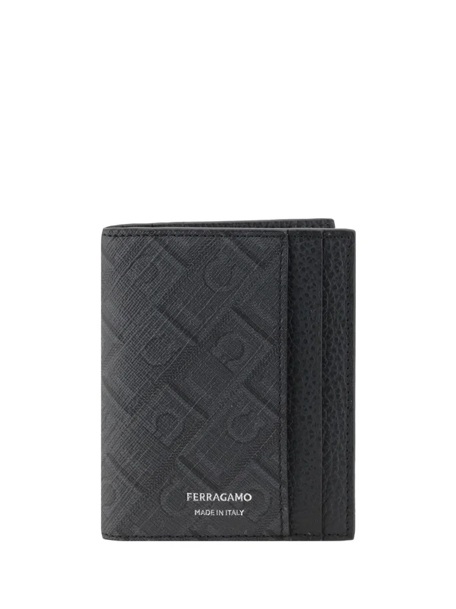 Ferragamo Logo-Embossed Bifold Leather Wallet — Gray in Grey Leather from HEWI