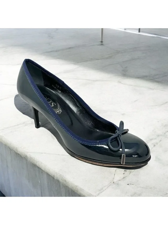 Tod's Dark Blue Patent Leather Ballet Pumps Size 36.5/ Us 6.5 in blue Patent leather from Poshmark