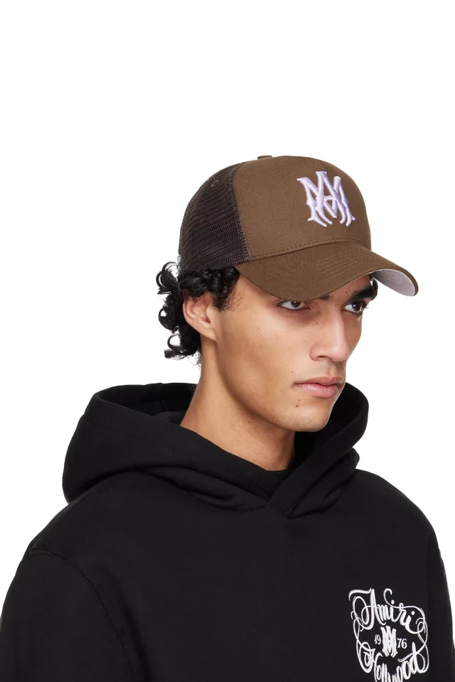 AMIRI Brown MA Trucker Cap, photo 2 of 3 from SSENSE