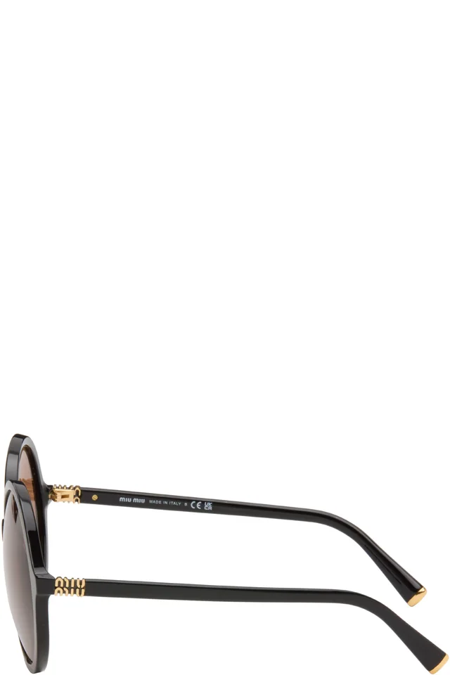 Miu Miu Eyewear Black 'Miu Regard' Sunglasses, photo 3 of 4 from SSENSE