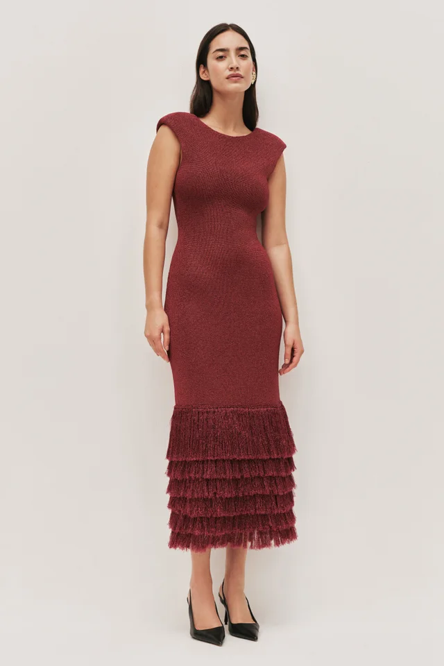 AJE Breeze Knit Midi Dress in Purple from Aje, photo 1 of 1