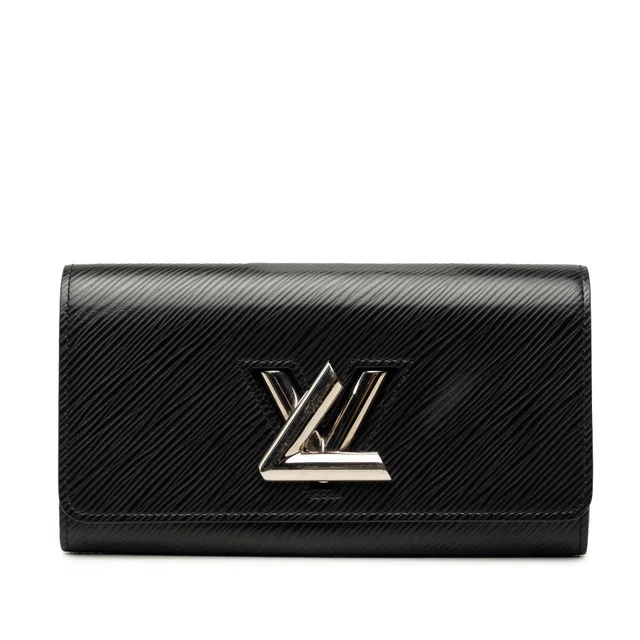 Black Louis Vuitton Epi Twist Long Wallet in Black Leather from Designer Revival