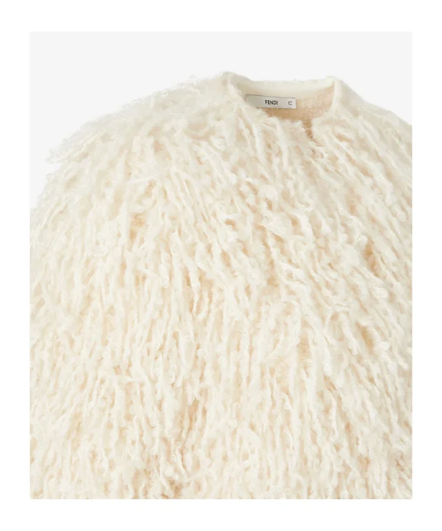Ivory long-pile cashmere and mohair jacket, image 1 of 1 from SENSER