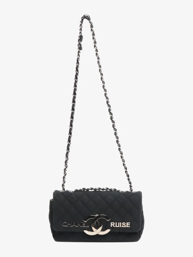 Chanel Black 2008 cruise line flap bag in Black Canvas from Sign of the Times, photo 2 of 9