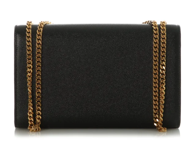 Saint Laurent Medium Black Grain de Poudre Kate in Black Leather from Ann's Fabulous Finds, photo 4 of 9