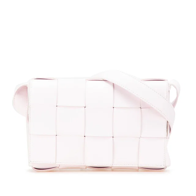 Pink Bottega Veneta Nappa Intrecciato Cassette Crossbody in Pink Nappa leather from Designer Revival