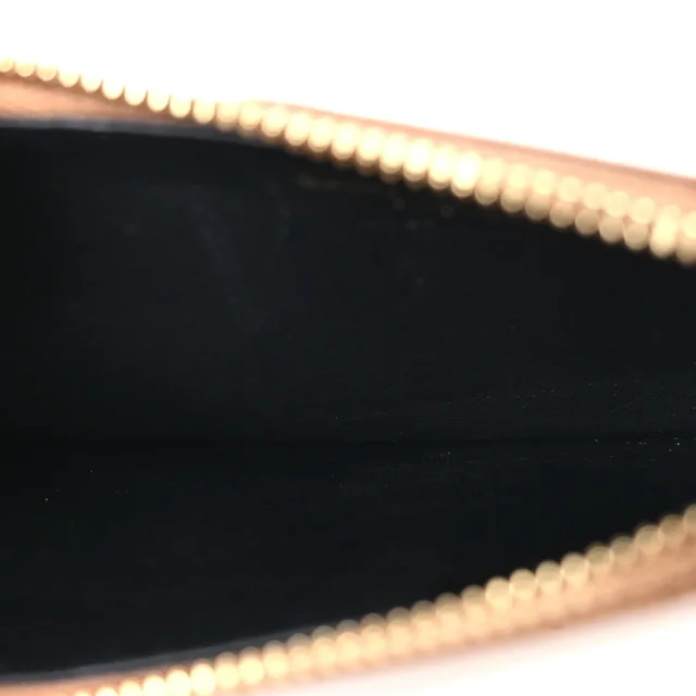 Saint Laurent Grain De Poudre Matelasse Chevron Monogram Fragments Zippered Card Case Cork in Leather from FASHIONPHILE, photo 5 of 7