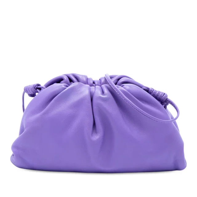 Purple Bottega Veneta Lambskin The Mini Pouch Crossbody in Purple Lambskin from Designer Revival