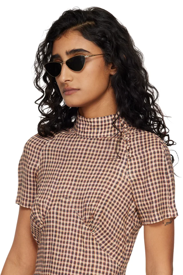 Saint Laurent Gold SL 830 Sunglasses, photo 4 of 4 from SSENSE