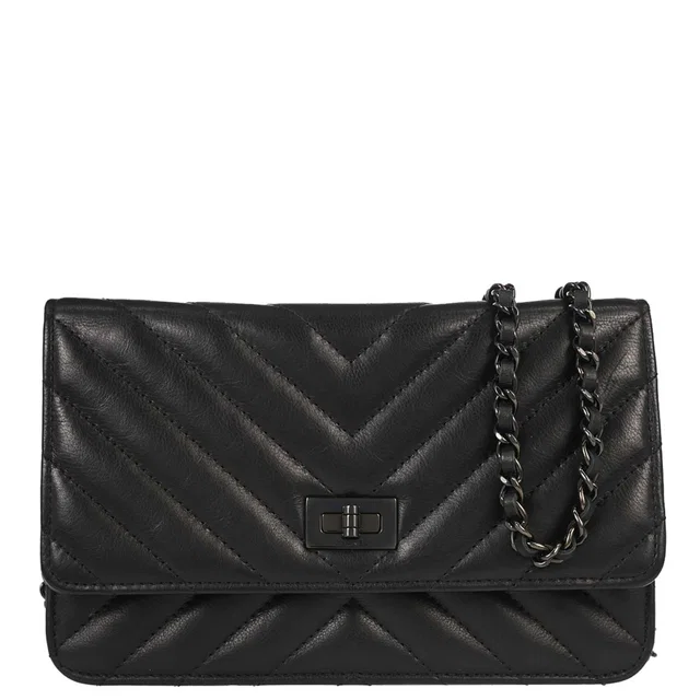 Chanel 2017-2018 Lambskin Chevron Mademoiselle Lock WOC Wallet on Chain Ba in Lambskin from AMORE Vintage Tokyo