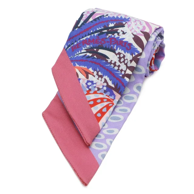 Hermès Twill Scarf Bag Under The Waves 100% Silk Purple Pink in Pink Silk from The Reluxe