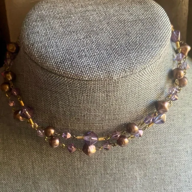 Givenchy Vintage Amethyst & Pearl Necklace in gold|purple from Poshmark, photo 1 of 1